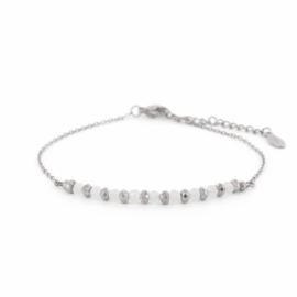 Armband Lotta wit 3 mm zilverkleuring 20023, KalliKalli