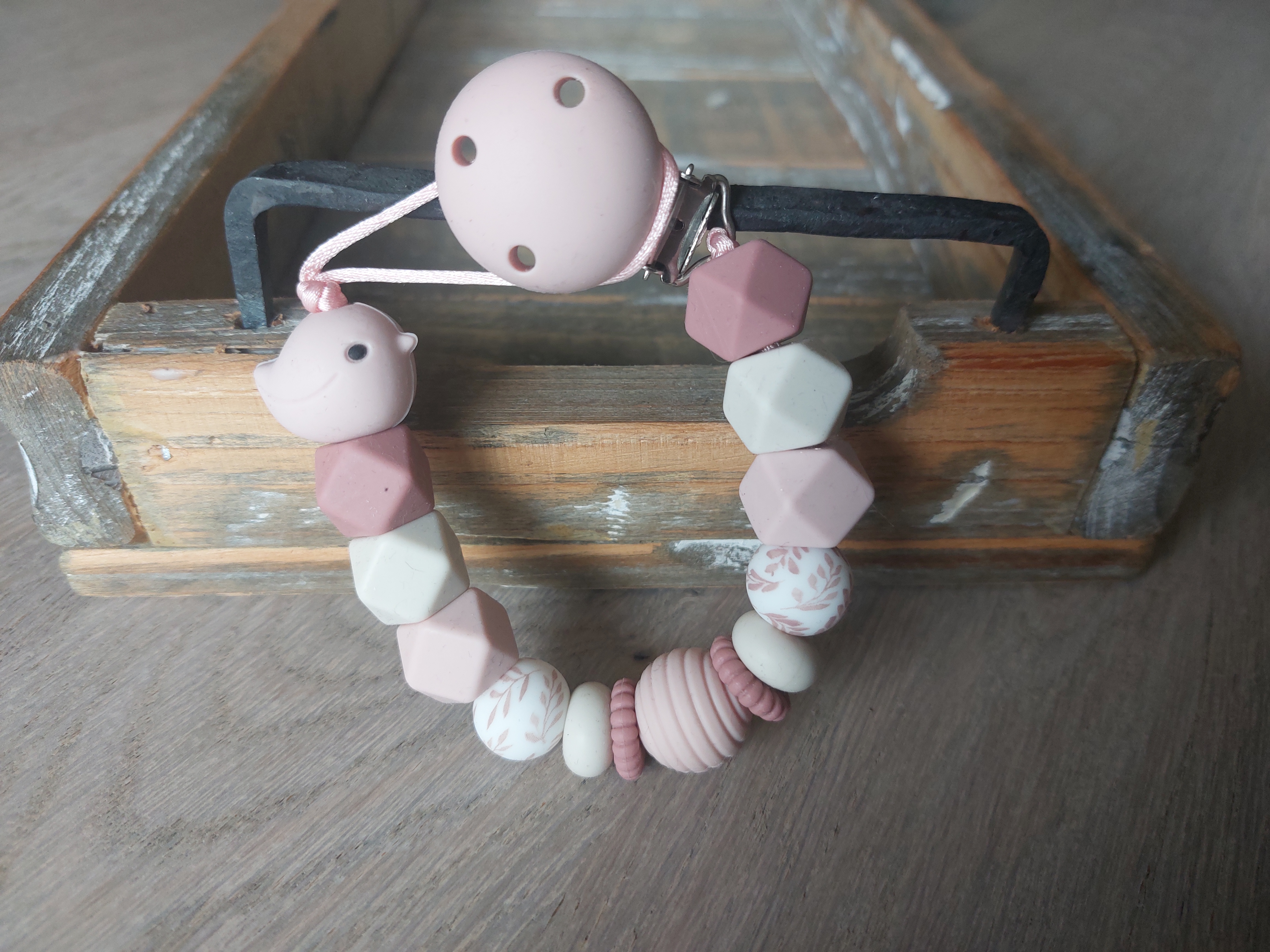 Speenkoord vogeltje roze