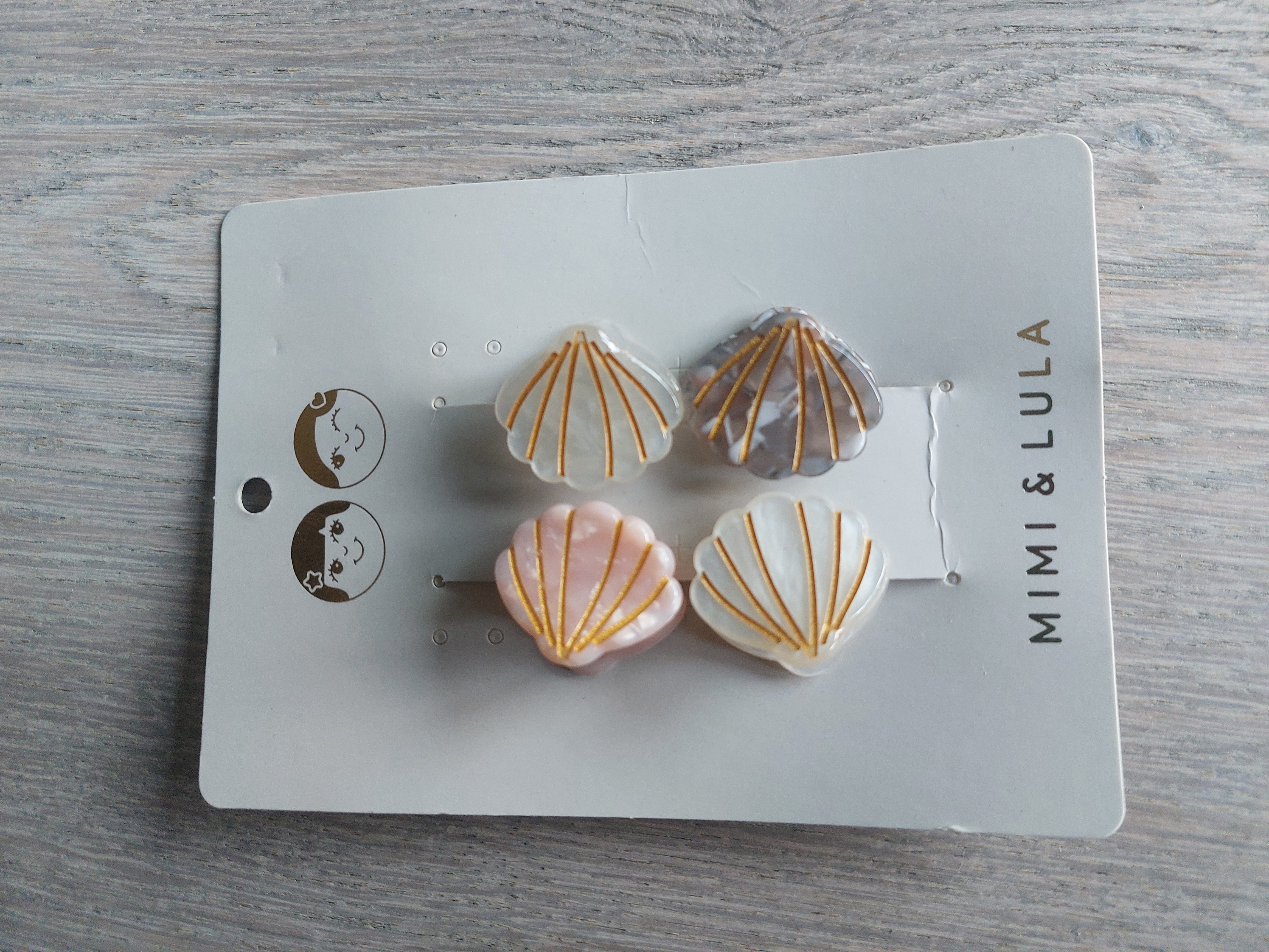 Schelp haarklemmetjes Mimi & Lula, 4 stuks