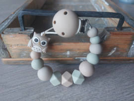 Speenkoord Beige/ Lichtgroen Uiltje Yuki