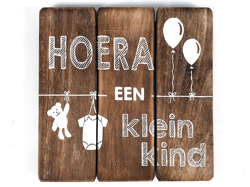 Tekstbord kleinkind, naturel