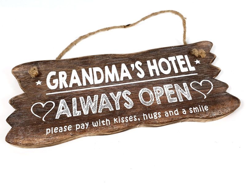 Tekstbord Grandma's hotel, naturel