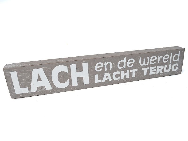 Tekstbord LACH, antique grey