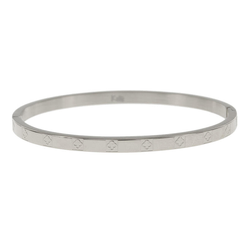 Armband klavertje vier 4mm zilverkleuring 2165 KalliKalli