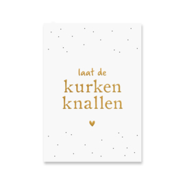 Kaartje 'Kurken knallen' | goudfolie