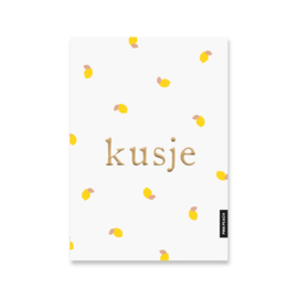 Kaartje 'Kusje' | goudfolie