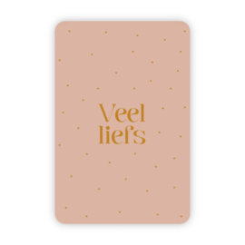 Kaartje 'Veel liefs' | goudfolie