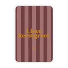 Kerstkaartje 'Lieve kerstgroet' | goudfolie