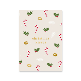 Kerstkaartje 'Christmas kisses'