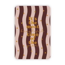 Kerstkaartje 'Most beautiful time of the year' | goudfolie