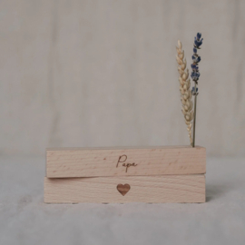 Kaarten- en droogbloemenstandaard naturel 'papa' 12 cm | set van twee stuks