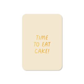 Minikaartje 'Time to eat cake!' | goudfolie