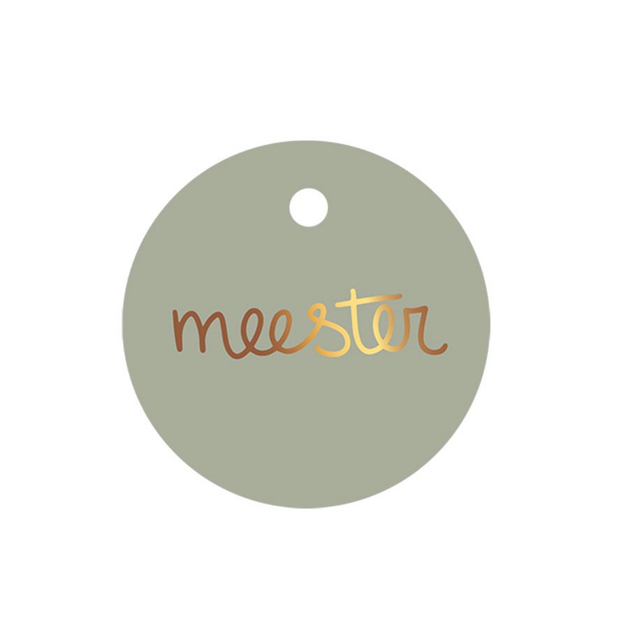 Cadeaulabel 'Meester' | goudfolie