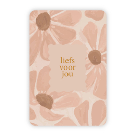 Kaartje 'Liefs voor jou' (bloemen) | goudfolie