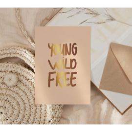 Kaartje 'Young wild free' | goudfolie