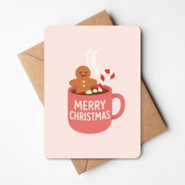 Kerstkaartje 'Merry Christmas' | gingerbread