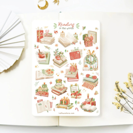 Sticker sheet 'Reading in the winter'