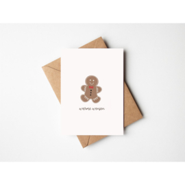 Kerstkaartje 'Warme wensen' | gingerbread