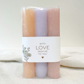 Candles 'With love' | pastel