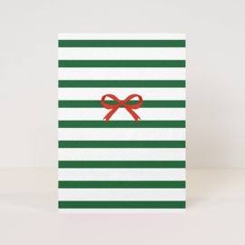 Kerstkaartje 'Ribbon' | stripes