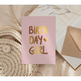 Kaartje 'Birthday girl' | goudfolie