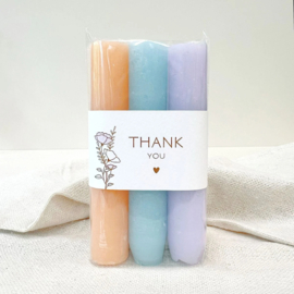 Candles 'Thank you' | pastel