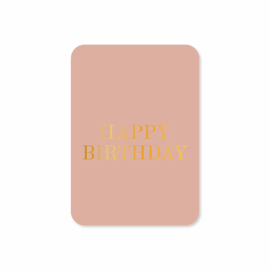 Minikaartje 'Happy birthday' | goudfolie