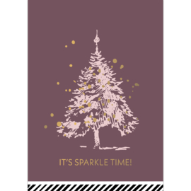 Kerstkaartje 'It's sparkle time!'
