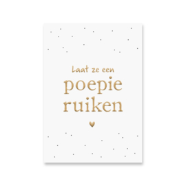 Kaartje 'Poepie ruiken' | goudfolie