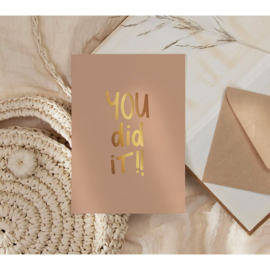 Kaartje 'You did it!! | goudfolie