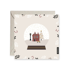 Dubbele kerstkaart 'Schudbol'