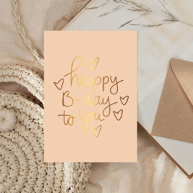 Kaartje 'Happy B-day to you' | goudfolie