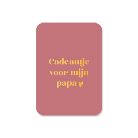 Minikaartje 'Cadeautje voor mijn papa' | goudfolie