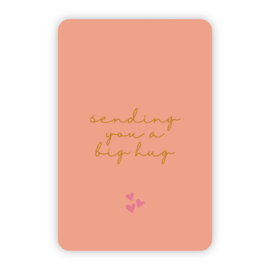 Kaartje 'Sending you a big hug' | goudfolie