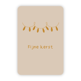 Kerstkaartje 'Fijne kerst' (zand) | goudfolie