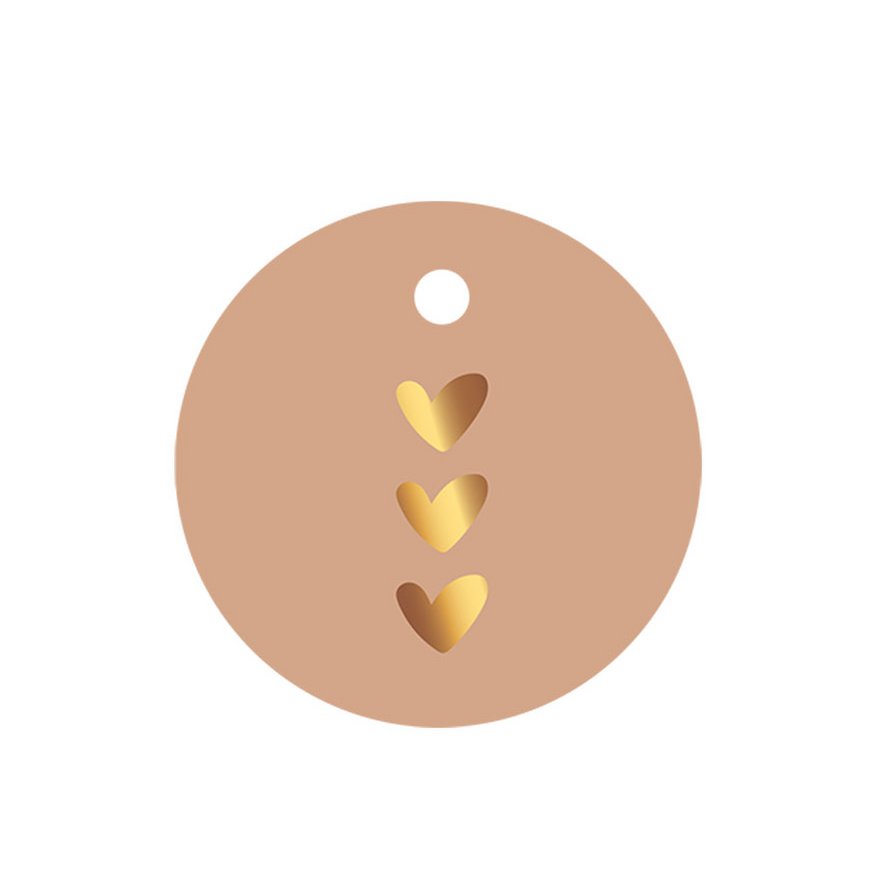 Cadeaulabel 'Hartjes' | goudfolie