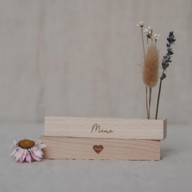 Kaarten- en droogbloemenstandaard naturel 'mama' 12 cm | set van twee stuks
