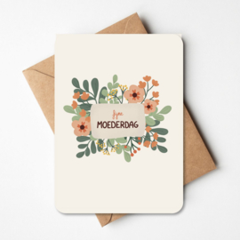 Kaartje 'Fijne moederdag' | bloemenkrans