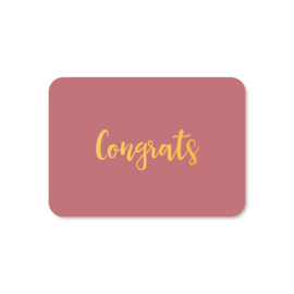 Minikaartje 'Congrats' | goudfolie