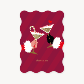 Kerstkaartje 'Cheers to you'