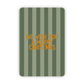 Kerstkaartje 'We wish you a merry christmas' | goudfolie