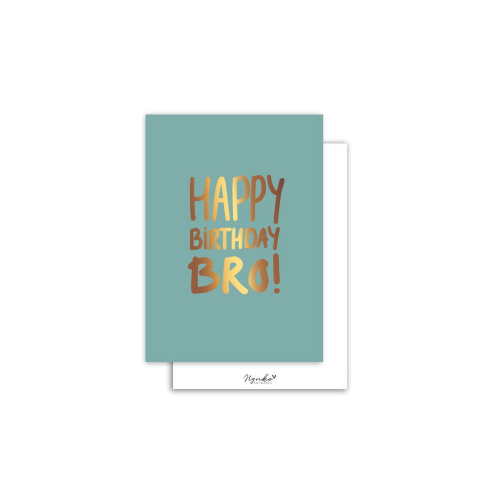 Kaartje 'Happy birthday bro!' | goudfolie