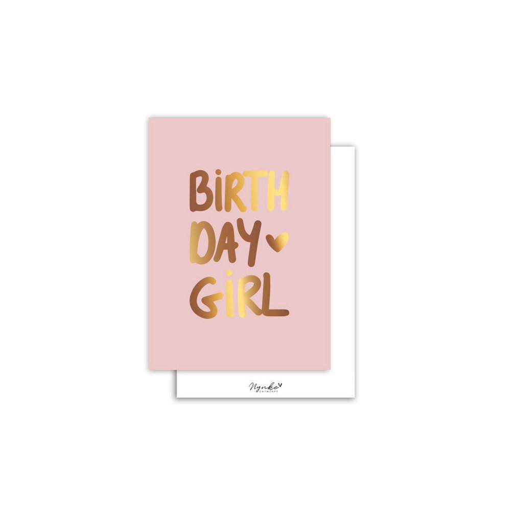 Kaartje 'Birthday girl' | goudfolie