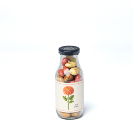 BLOEMEN - Veel geluk (4x flesjes choco amandelen)