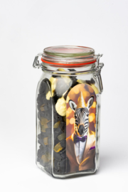ZEBRA - weckpot gevuld met 900g dropmix