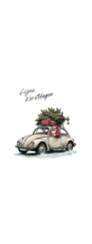 INSTEEKKAART - Kerst auto's wit