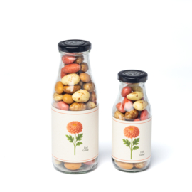 BLOEMEN - Veel geluk (4x flesjes choco amandelen)