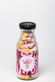 FIJNE KERST roze/rood (x8 flesjes gelukshartjes)
