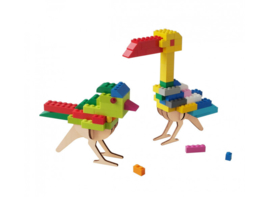 Vogel - bouwvorm in hout voor lego