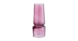 Doppio - vaasje/theelichthouder in glas (roze)